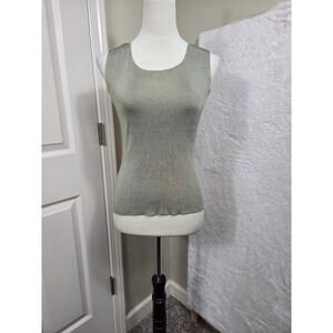 GAP Women's XL‎ Silk Tank Top Sleeveless Knit Olive Green Top Casual Chic